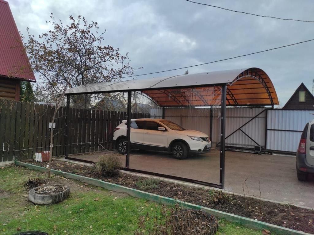 Прозрачные шторы ПВХ для навеса под автомобиль в Ельне